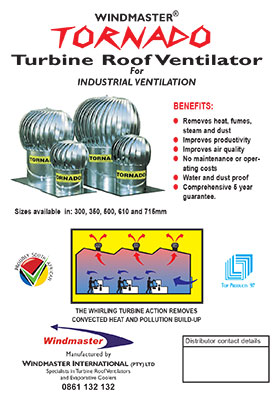 Tornado Turbine Industrial Roof Ventilation System, Roof Ventilation